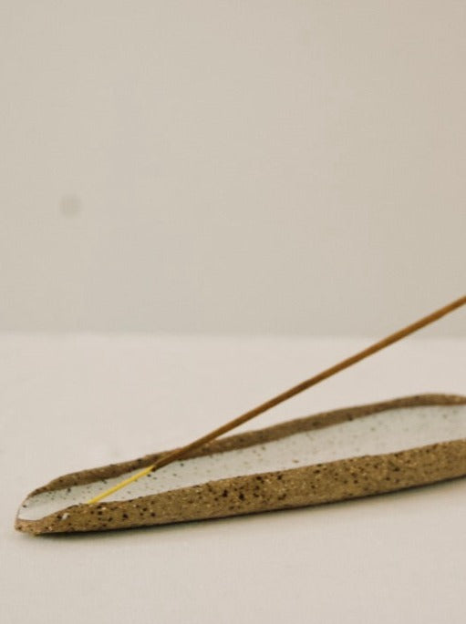 Teardrop Incense Catcher - Raw & White